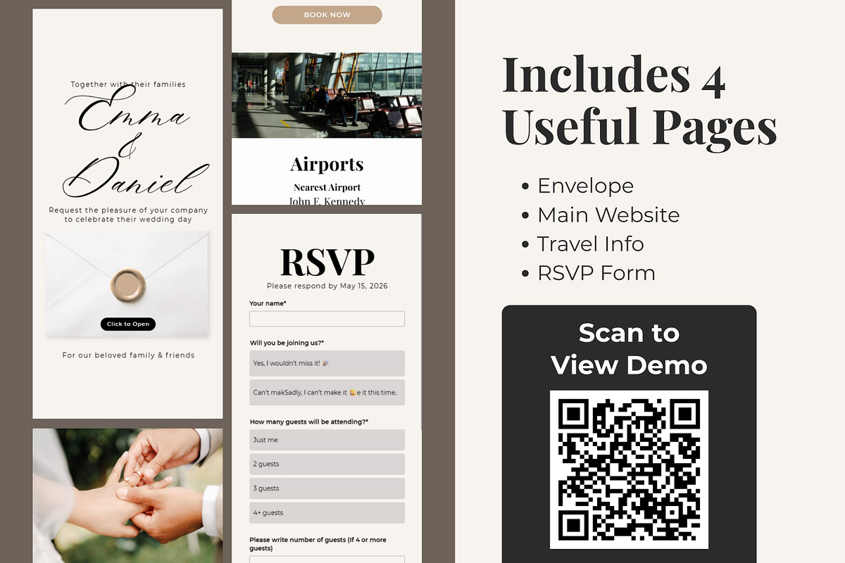 Minimal Wedding Website Invitation, a Landing Page Template by Everyday Perfection (Photo 3 of 8)