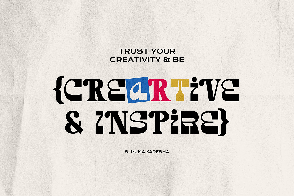 Kovice - Retro Experimental Typeface, a Slab Serif Font by Imoodev (Photo 2 of 5)