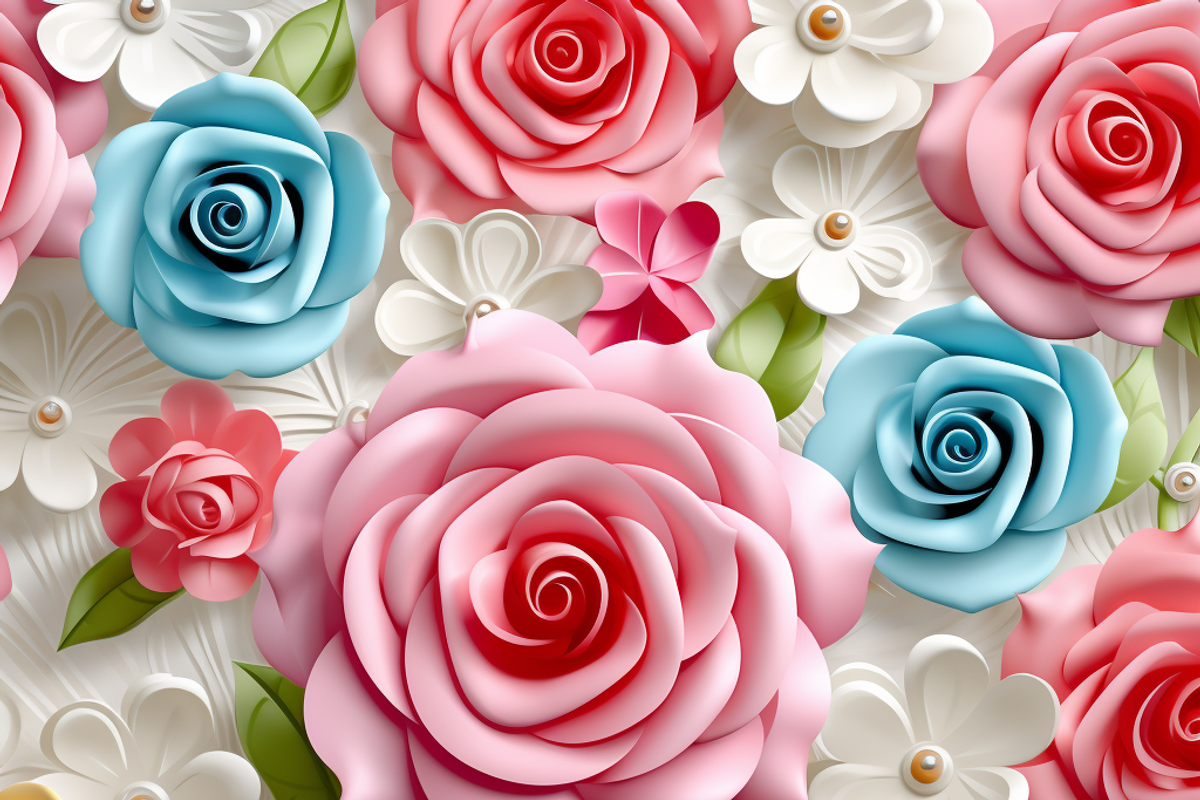 3D Wedding Roses, a Pattern Graphic by Printable Treasure (Photo 4 of 5)