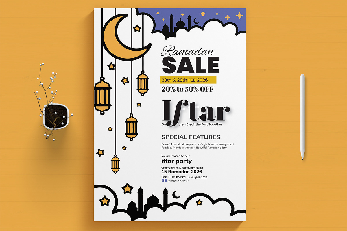 Mosque Ramadan Program Flyer, a Flyer Template by MightyDesign (Photo 1 of 8)