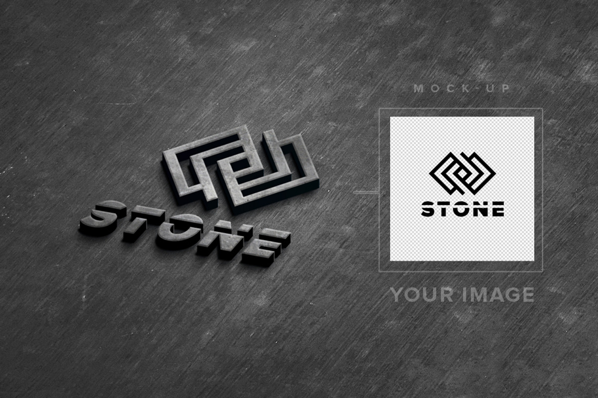 Stone logo Mock-Up Realistic, a Product Mockup by shaman (Photo 2 of 5)
