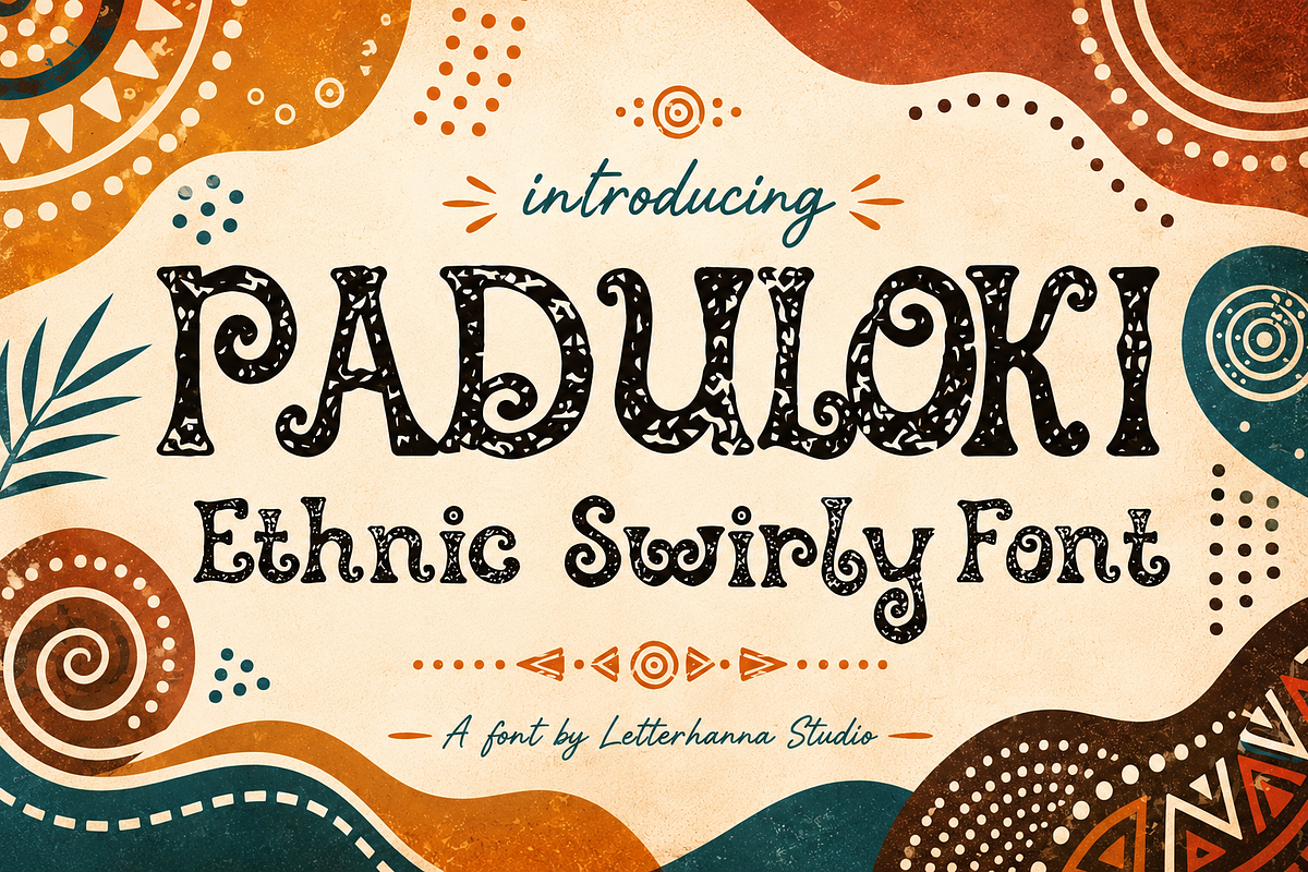 Paduloki : Ethnic Swirly Font, a Handwritten Font by Letterhanna Studio (Photo 1 of 9)