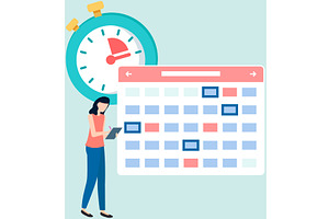 Business Woman Planning Schedule