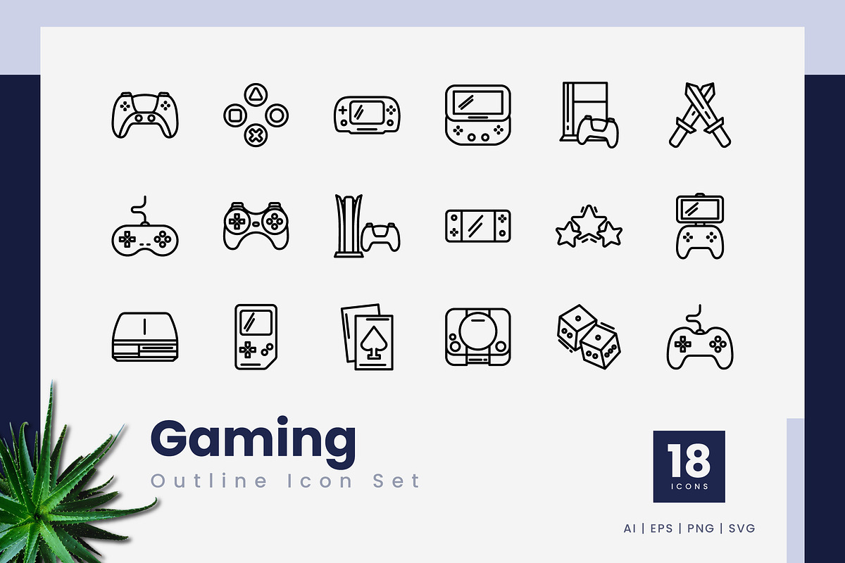 Gaming Outline Icons, an Outline Icon by Zeer Graphic (Photo 2 of 2)