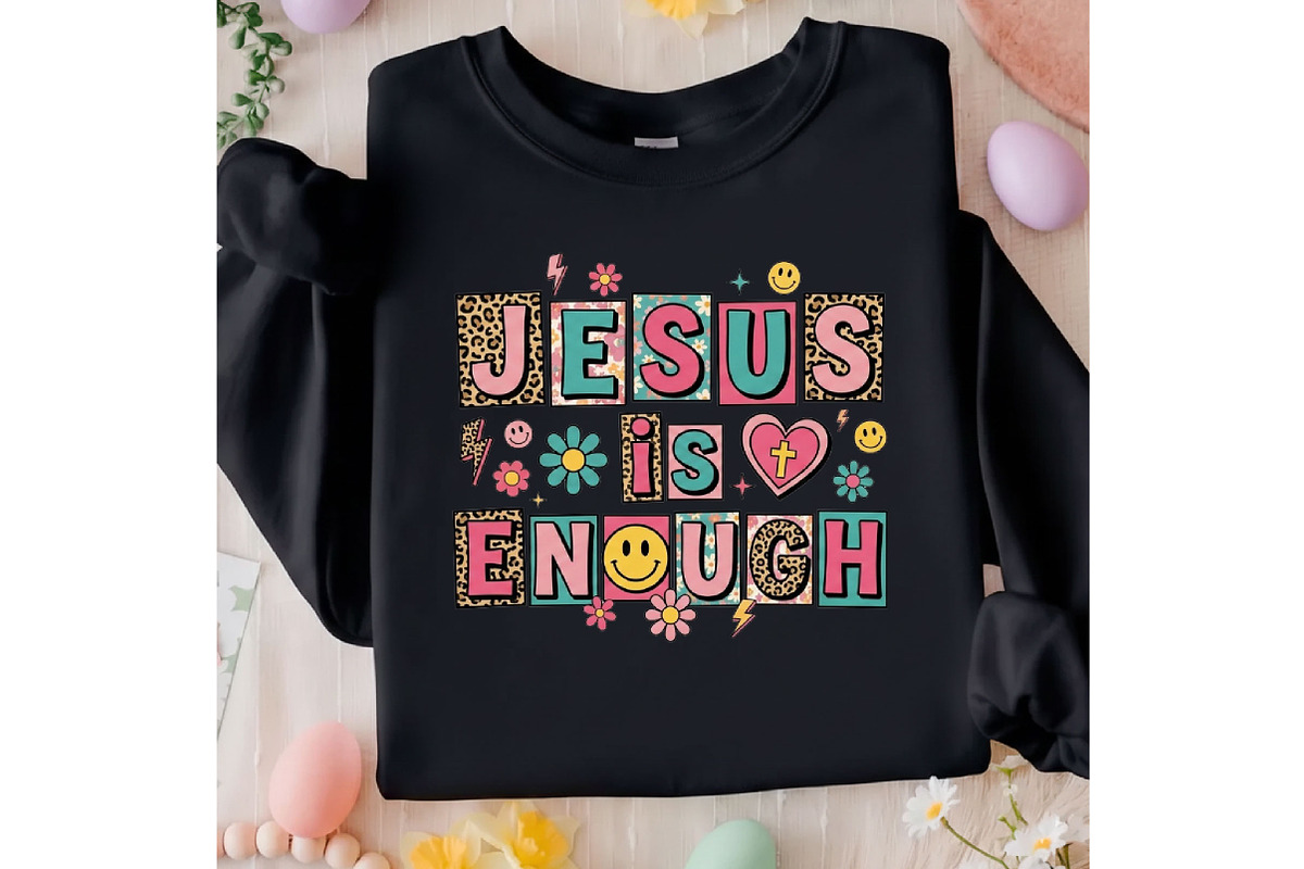 Jesus is Enough PNG,Christian Retro, an Illustration by Designking (Photo 3 of 6)
