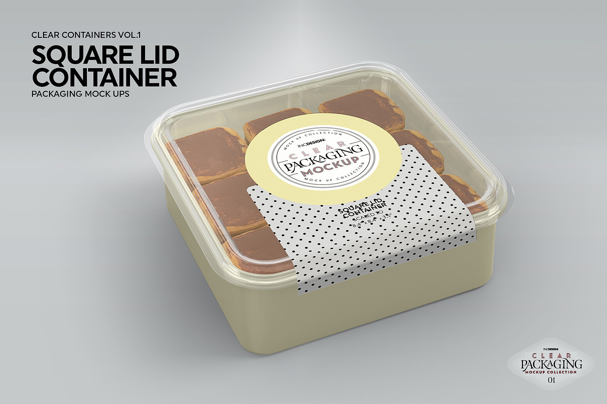 Clear Square Lid Container Mockup, a Cups & Container Mockup by INCDesign (Photo 6 of 8)