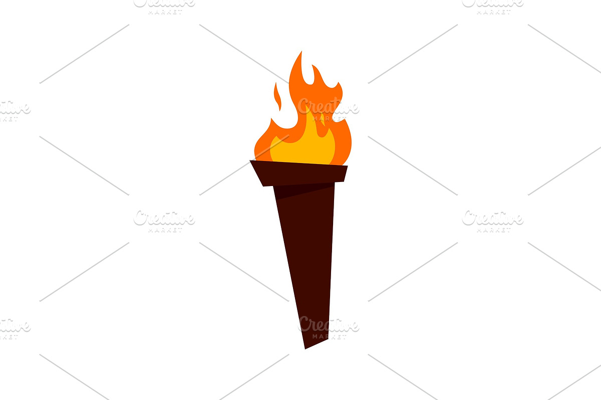 Cartoon wooden torch burning fire, a Decorative Illustration by Shanvood art