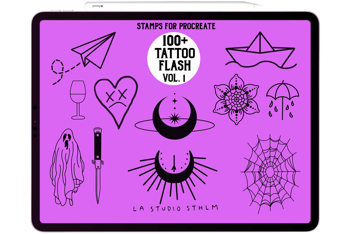Tattoo Flash Vol. 8 - Procreate Stamp Set
