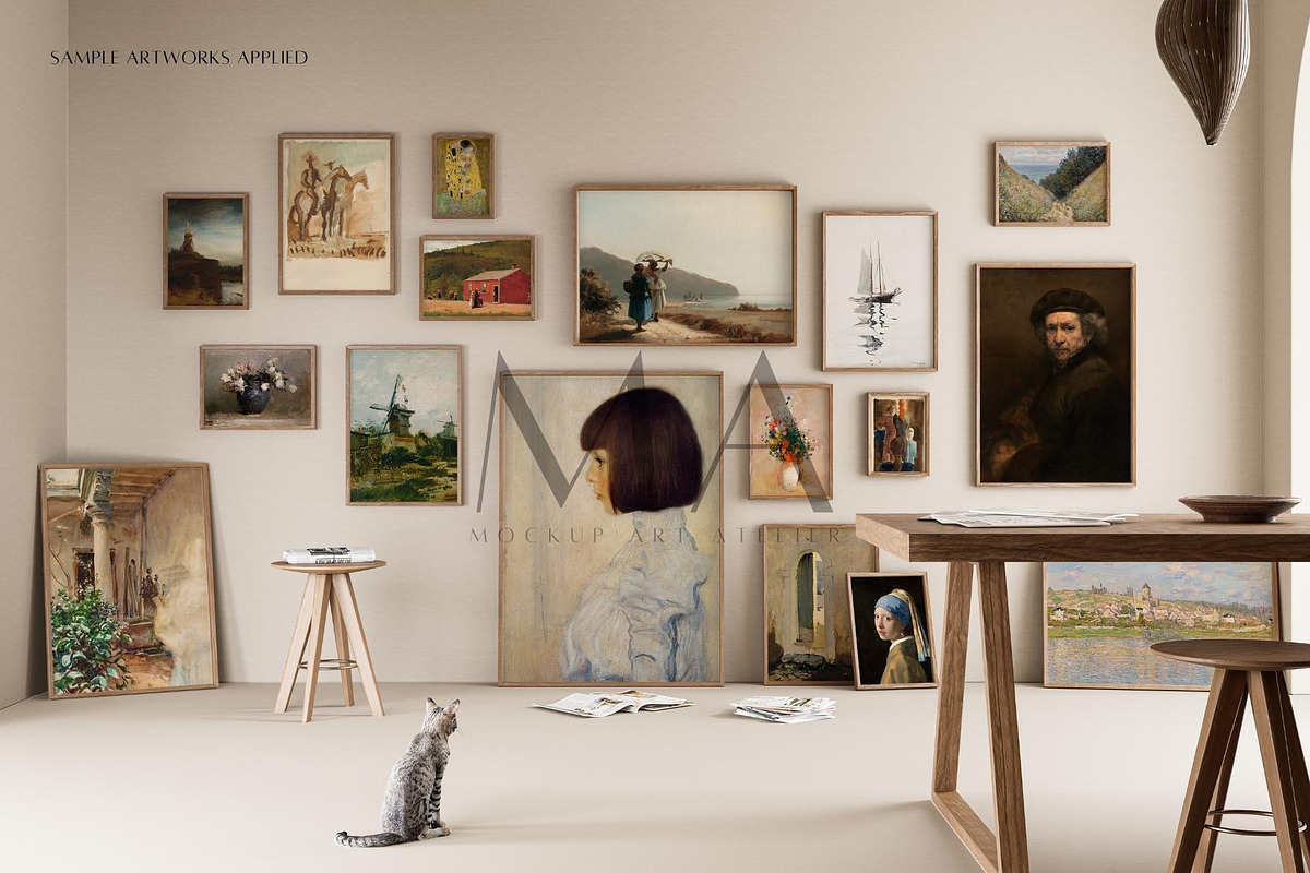 Vintage Frame Mockup Bundle Set of 9, a Household Mockup by Mockup Art Atelier (Photo 10 of 18)