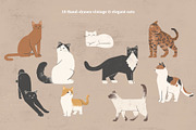 Cats Collection: Colored and Outline, an Illustration by imajineko (Thumbnail 3 of 10)