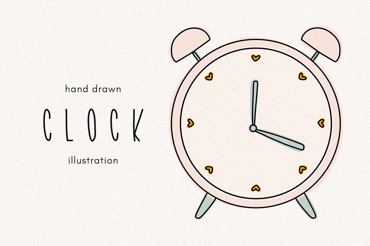 Pink clock clipart illustration, an Illustration by Allyson Johnson (Photo 1 of 3)