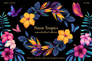 Neon Tropics watercolor, an Object Graphic by Salted Galaxy (Thumbnail 1 of 16)
