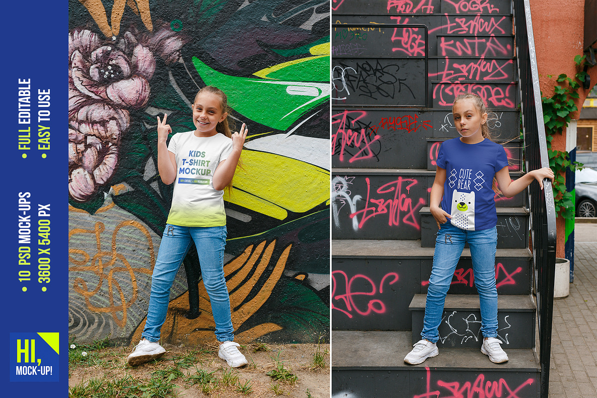 Kids Girl T-Shirt PSD Mockups Vol8, a Shirt Mockup by Hi, Mock-Up! (Photo 6 of 8)