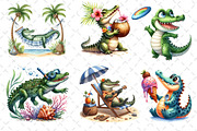 Summer Crocodile Clipart PNG, an Illustration by Dream Creation (Thumbnail 3 of 7)