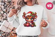 Cute Christmas moose. T-Shirt, PNG., an Animal Illustration by KENO Mascots (Thumbnail 3 of 8)