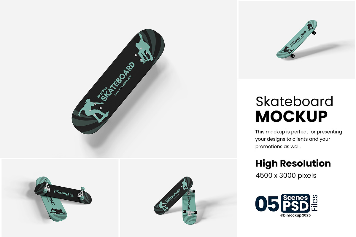 Skateboard Mockup, a Product Mockup by bimockup (Photo 1 of 6)