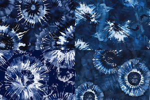 Navy Tie-Dye Seamless Patterns