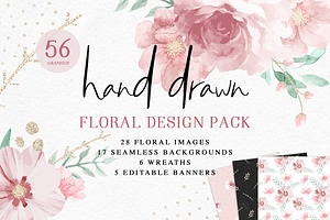 Hand Drawn Floral Graphics Pack