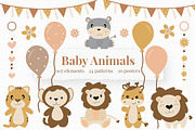 Baby Animals Clipart & Patterns, an Animal Illustration by JT_Design_Art (Thumbnail 1 of 10)