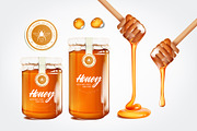 Realistic honey set, a Food Illustration by George Rod (Thumbnail 1 of 6)