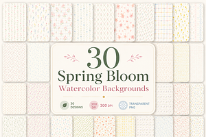 Spring Bloom Watercolor Backgrounds