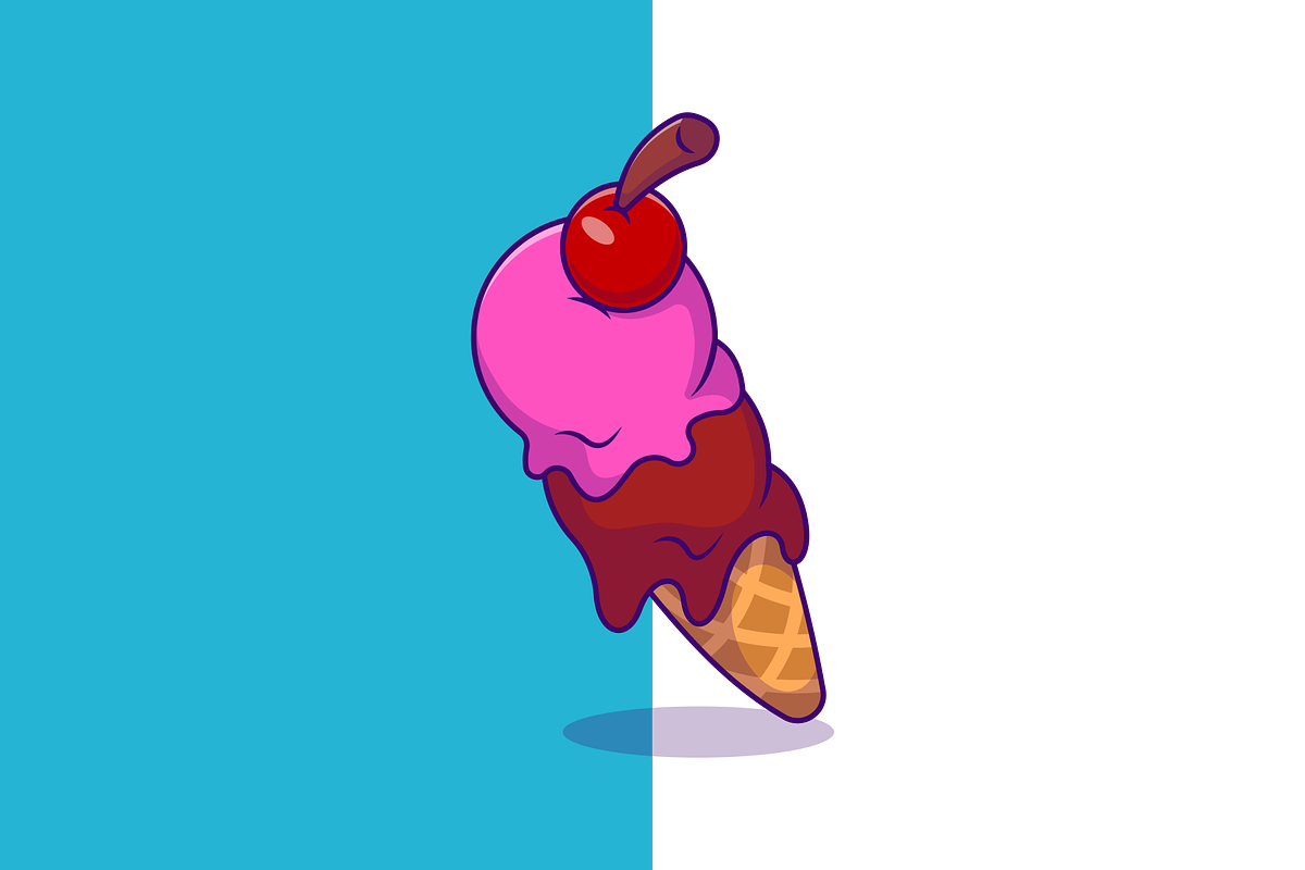 Ice Cream Cone Cartoon, a Food Illustration by Artstorystudio (Photo 2 of 3)