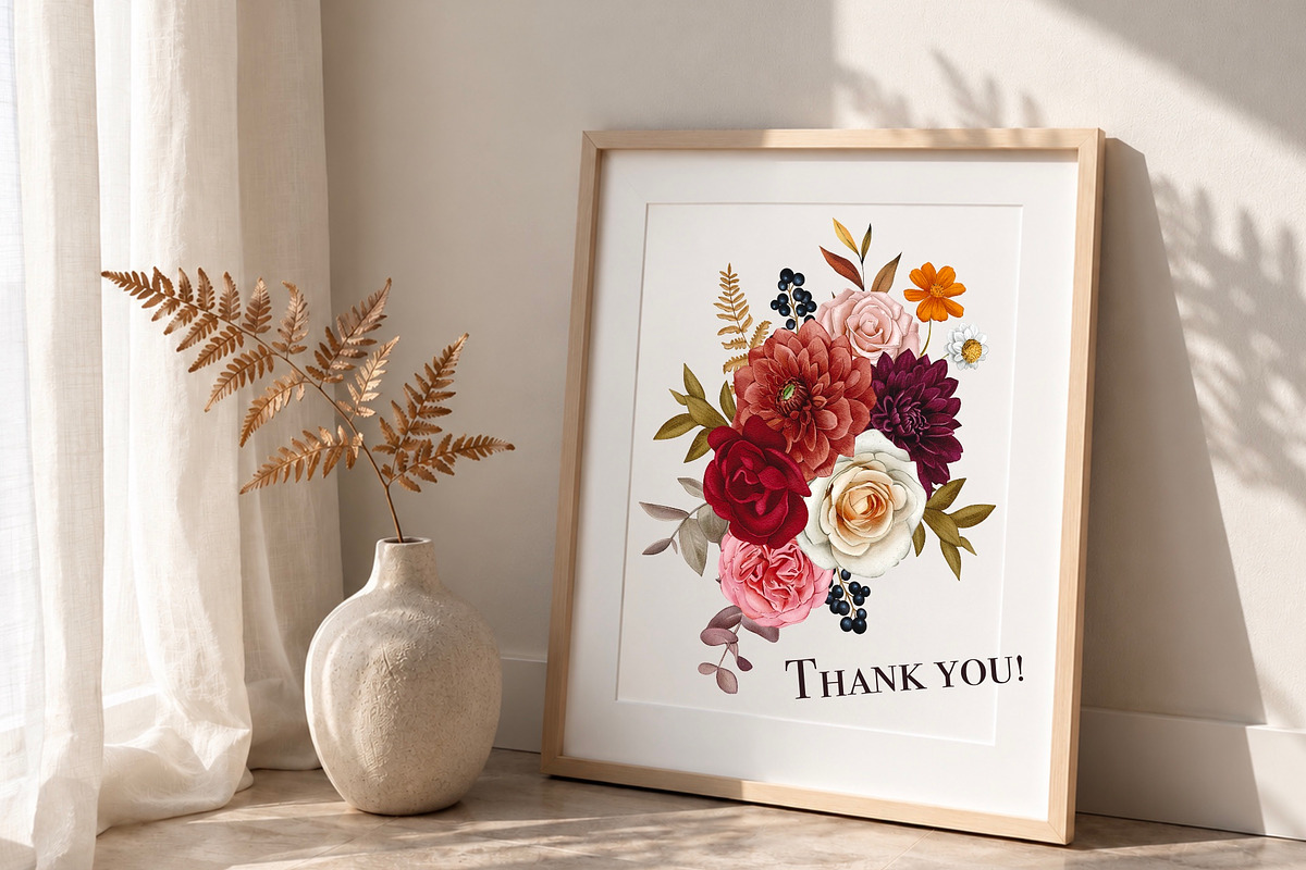 Autumn Blooms Watercolor Flowers, a Seasonal Illustration by DiashaArt (Photo 11 of 11)