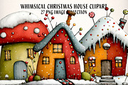 Whimsical Christmas House Clipart, an Illustration by Dream Creation (Thumbnail 1 of 7)