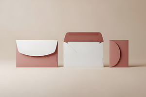 Set of Blush Pink and White Envelope, a Photo by amjadjack