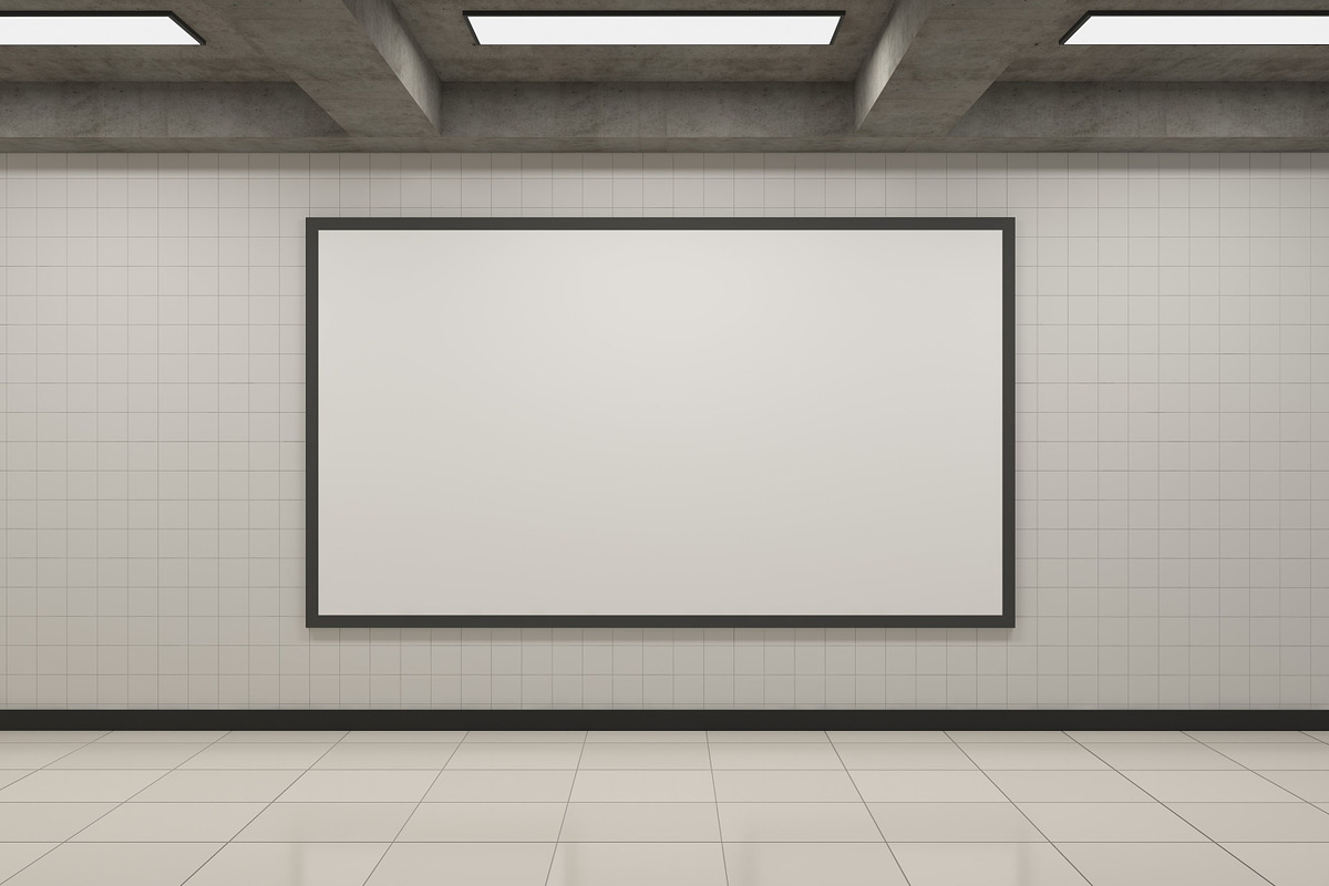 Subway Signage Horizontal Mockup, an Advertising Mockup by shahsoft (Photo 2 of 2)
