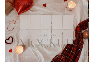 Valentine Cozy Paper Grid Mockup, a Product Mockup by MockupWizard