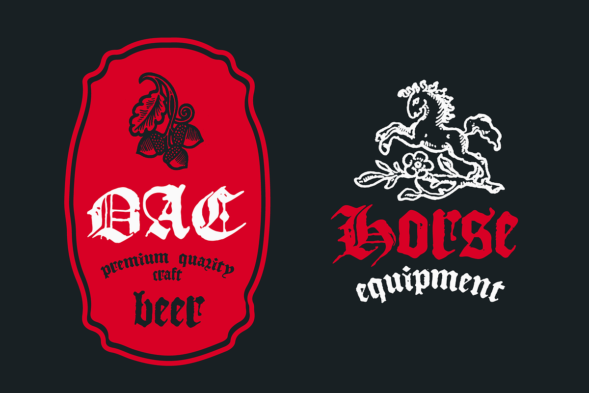 Landsknecht blackletter style font, a Blackletter Font by kaer_shop (Photo 8 of 11)