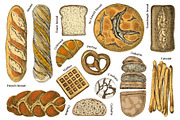 Local bakery. Types of bread., a Food Illustration by handsketched (Thumbnail 3 of 15)