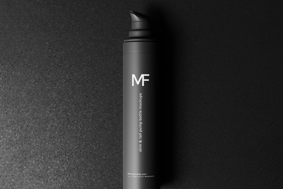 Tall Airless Pump Bottle Mockup, a Packaging Mockup by MockupFree.Net (Photo 9 of 9)