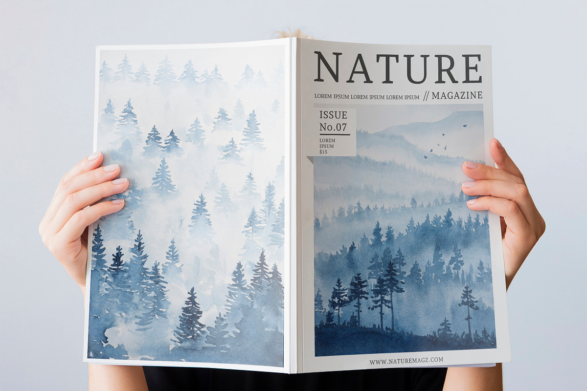 Watercolor landscapes and mountains, a Texture Illustration by Holovei (Photo 7 of 7)