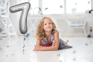 Foil Number Balloons Photo Overlays