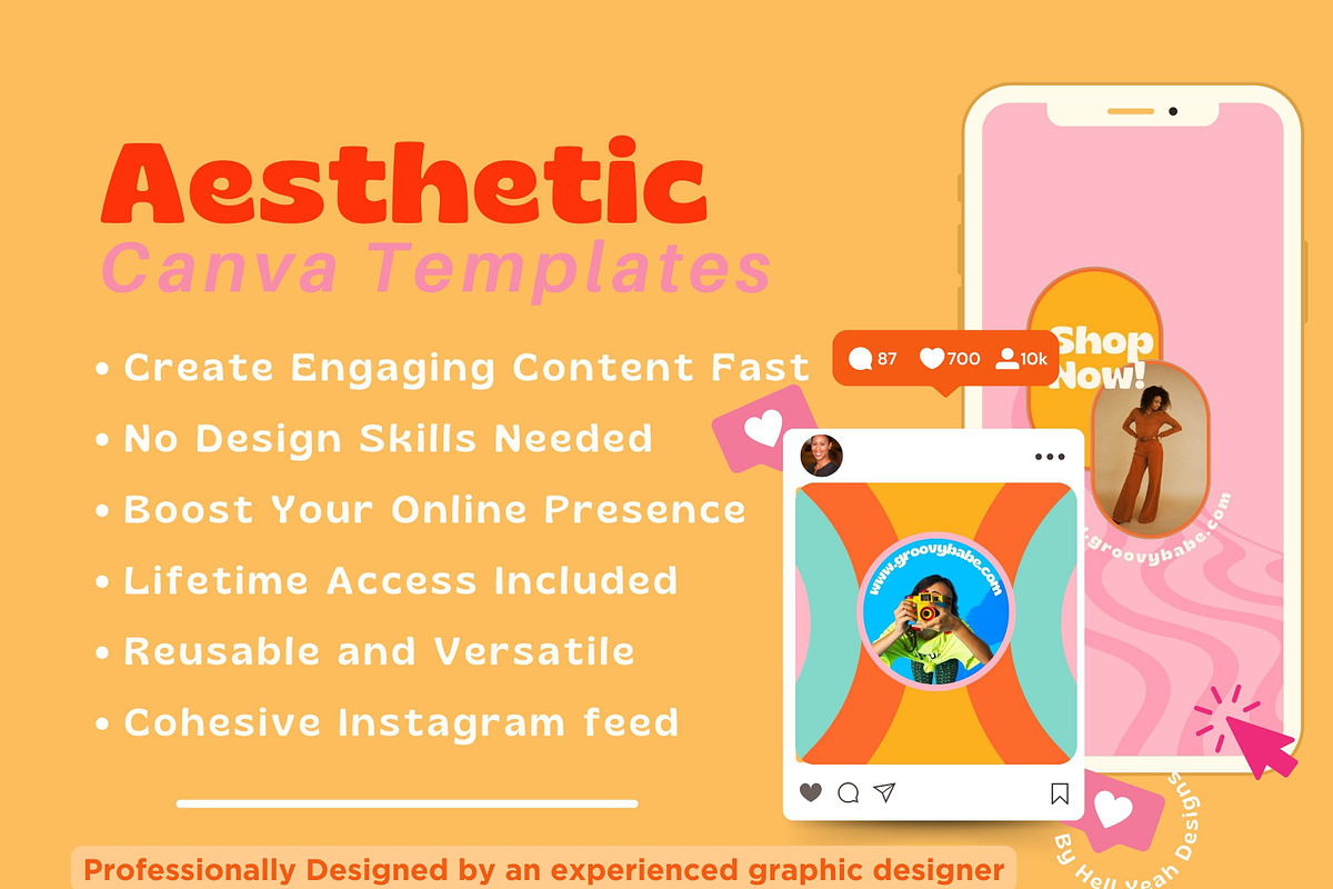 Huge Bold Retro Instagram Templates, a Social Media Template by Hell ...