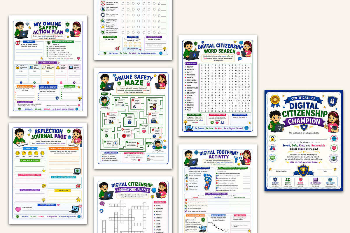 Digital Citizenship Workbook, a Stationery Template by Designmela01 (Photo 4 of 5)