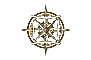 Retro nautical compass. Hand, an Object Illustration by Things for designers