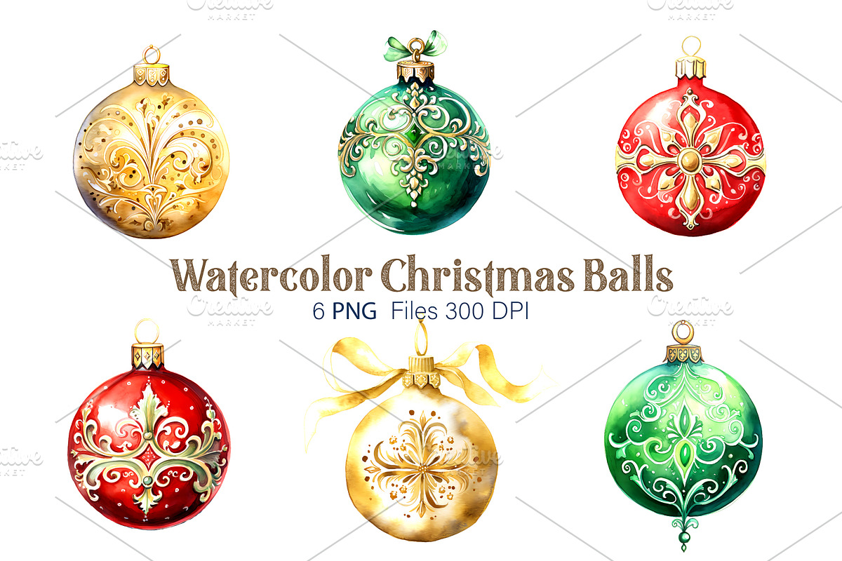 Big Bundle Watercolor Christmas., a Decorative Illustration by KENO Mascots (Photo 7 of 10)