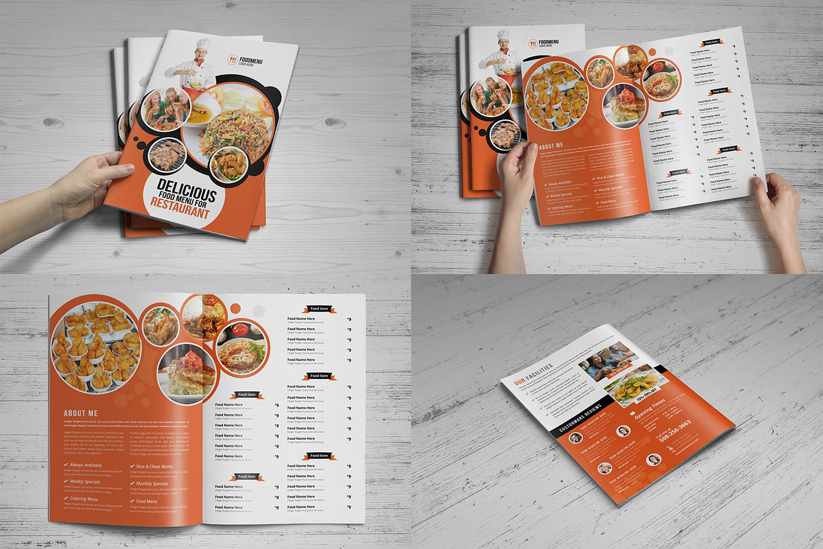 Food Menu Restaurant Brochure Bundle, a Brochure Template by Miyaji75 (Photo 7 of 12)
