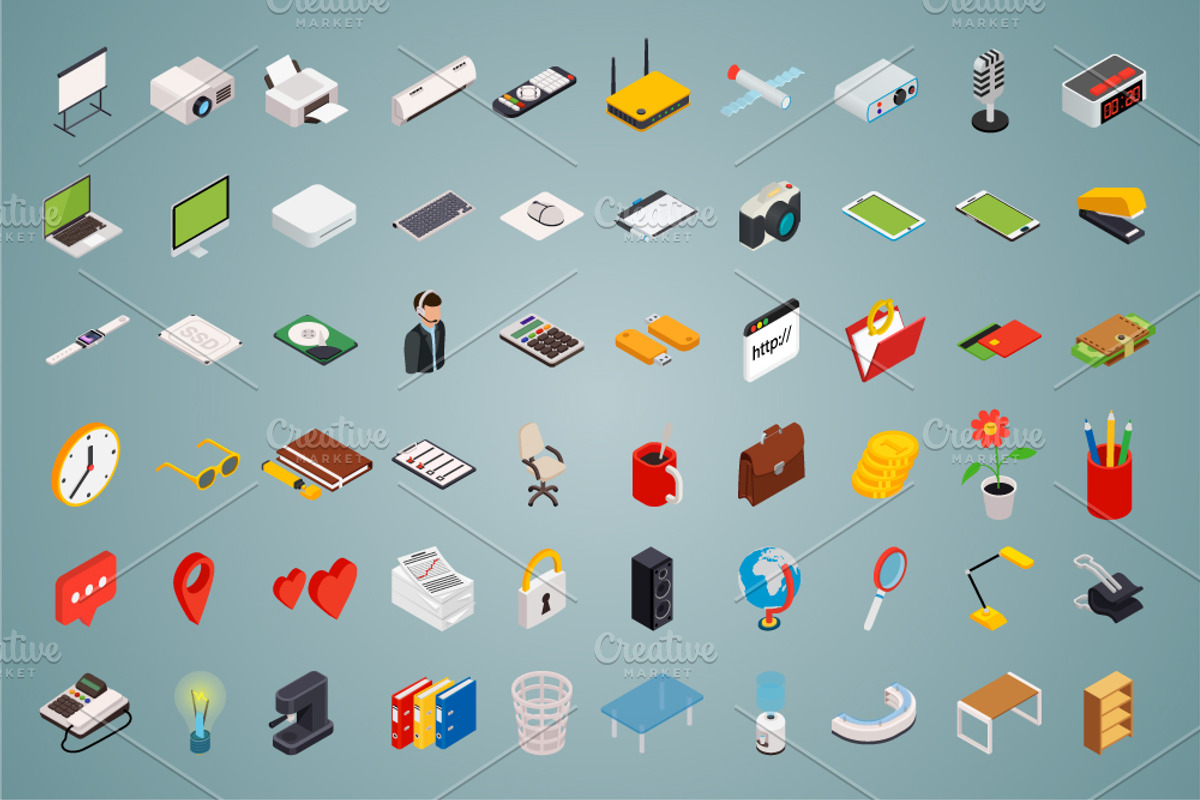 Isometric Workspace, a Technology Illustration by NKuvshinov (Photo 5 of 5)