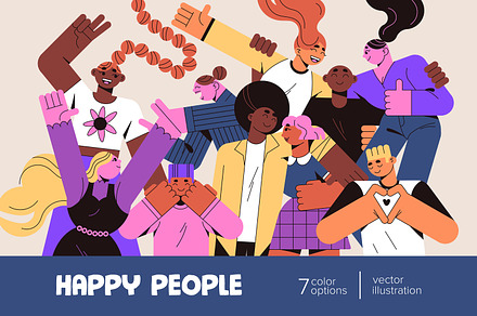 Happy people having fun at party, a Person Illustration by PaperTrident