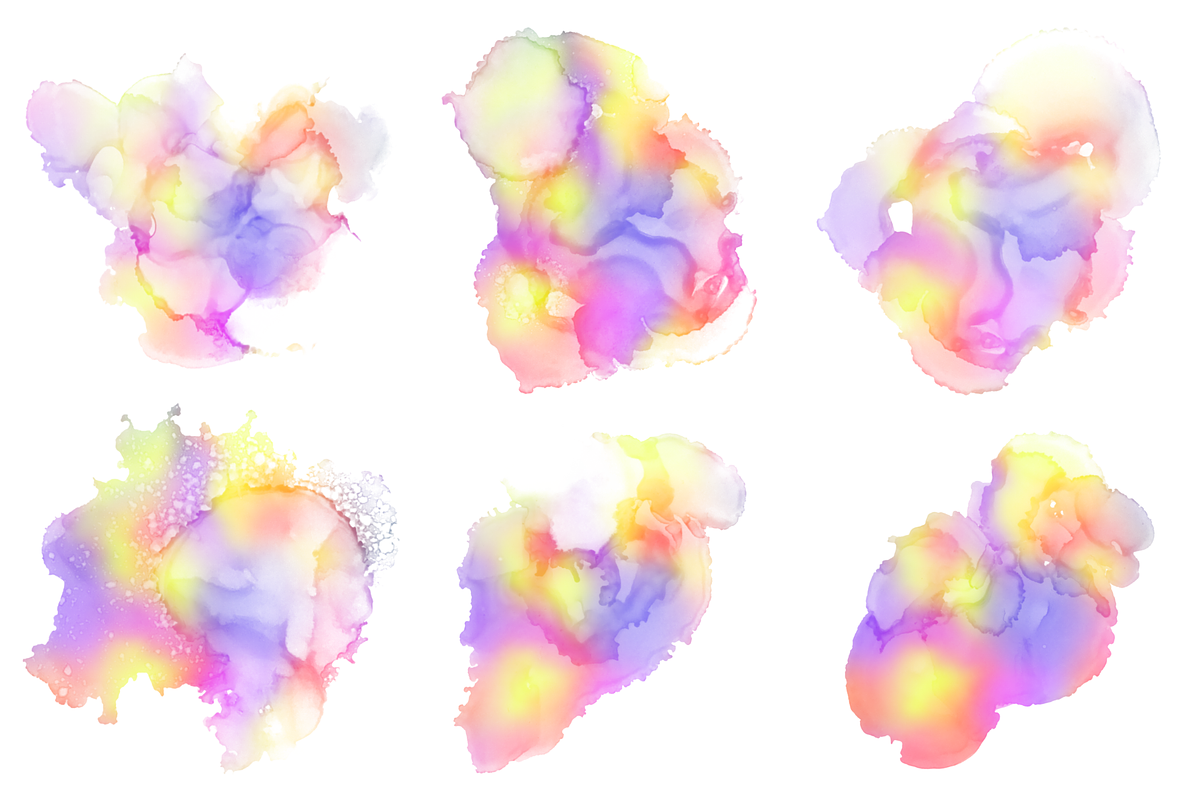 Rainbow Alcohol Ink Shapes, a Texture Graphic by Angela Roze (Photo 2 of 5)