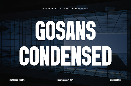 Gosans Condensed Font, a Sans Serif Font by Iqsiart Studio