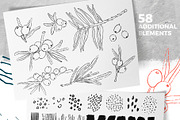 Sea buckthorn vector collection, a Pattern Graphic by Kate Art (Thumbnail 3 of 25)