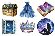 Watercolor Lunar Story Clipart, an Illustration by CitraGraphics (Thumbnail 3 of 5)