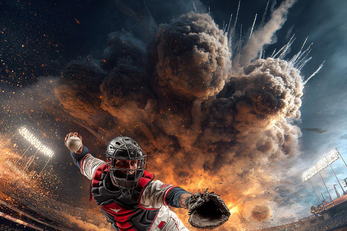 Baseball Explosion Digital Backdrops, a Background Graphic by Walllow ...