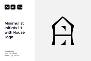 Minimalist Initials EH House Logo, a Branding & Logo Template by Luxury Logos