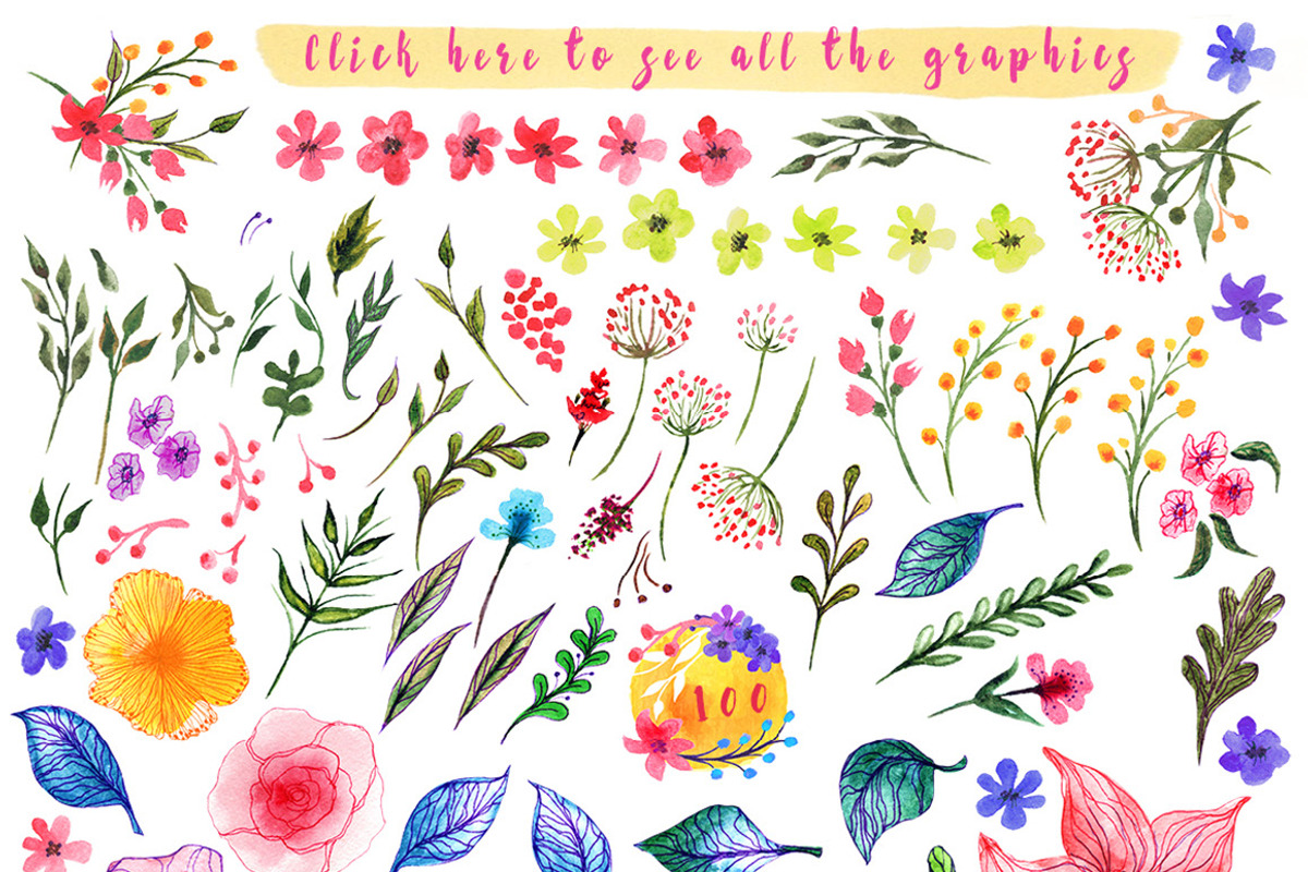 Megapack watercolor for design, an Illustration by Samui-Art (Photo 3 of 6)